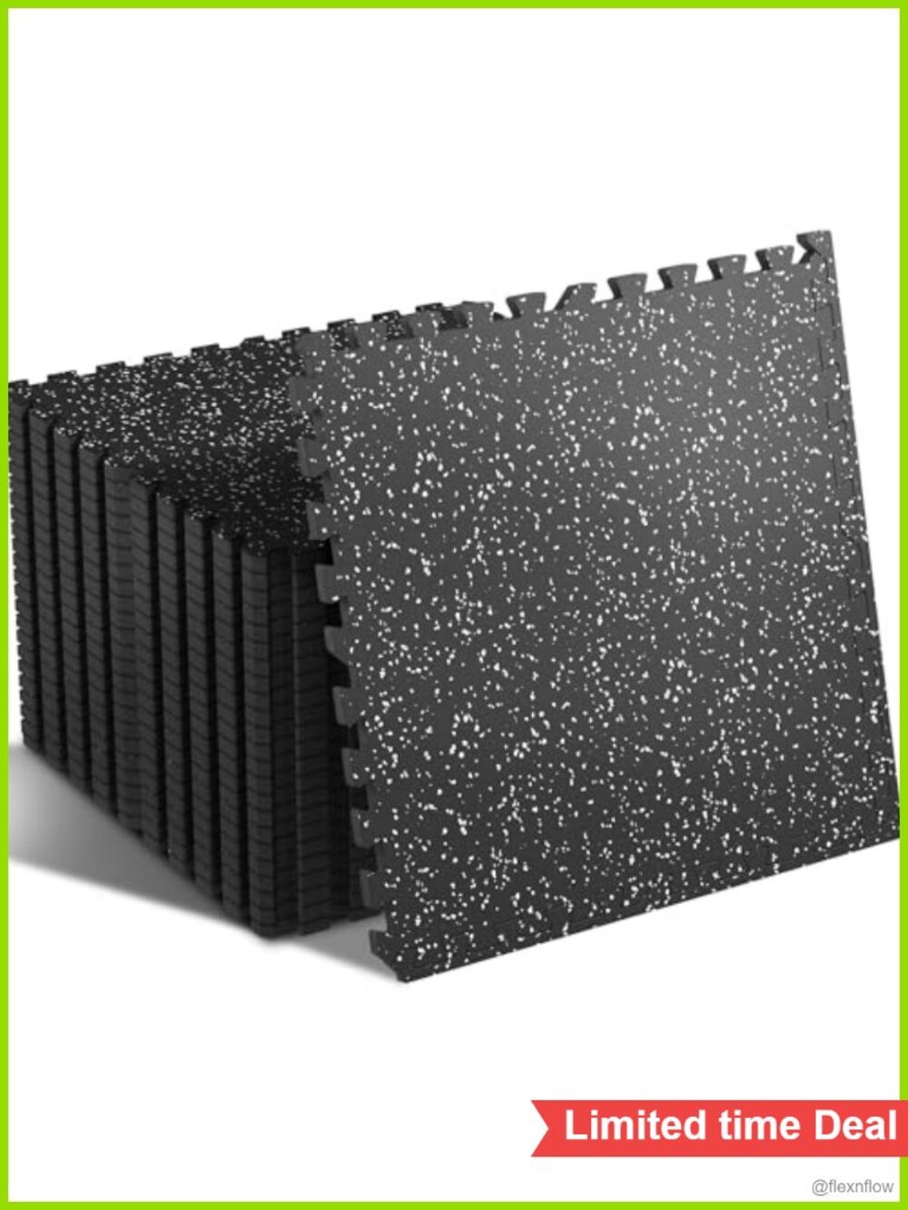 24-Piece Interlocking Rubber Top Exercise Equipment Mats 96 Sq Ft